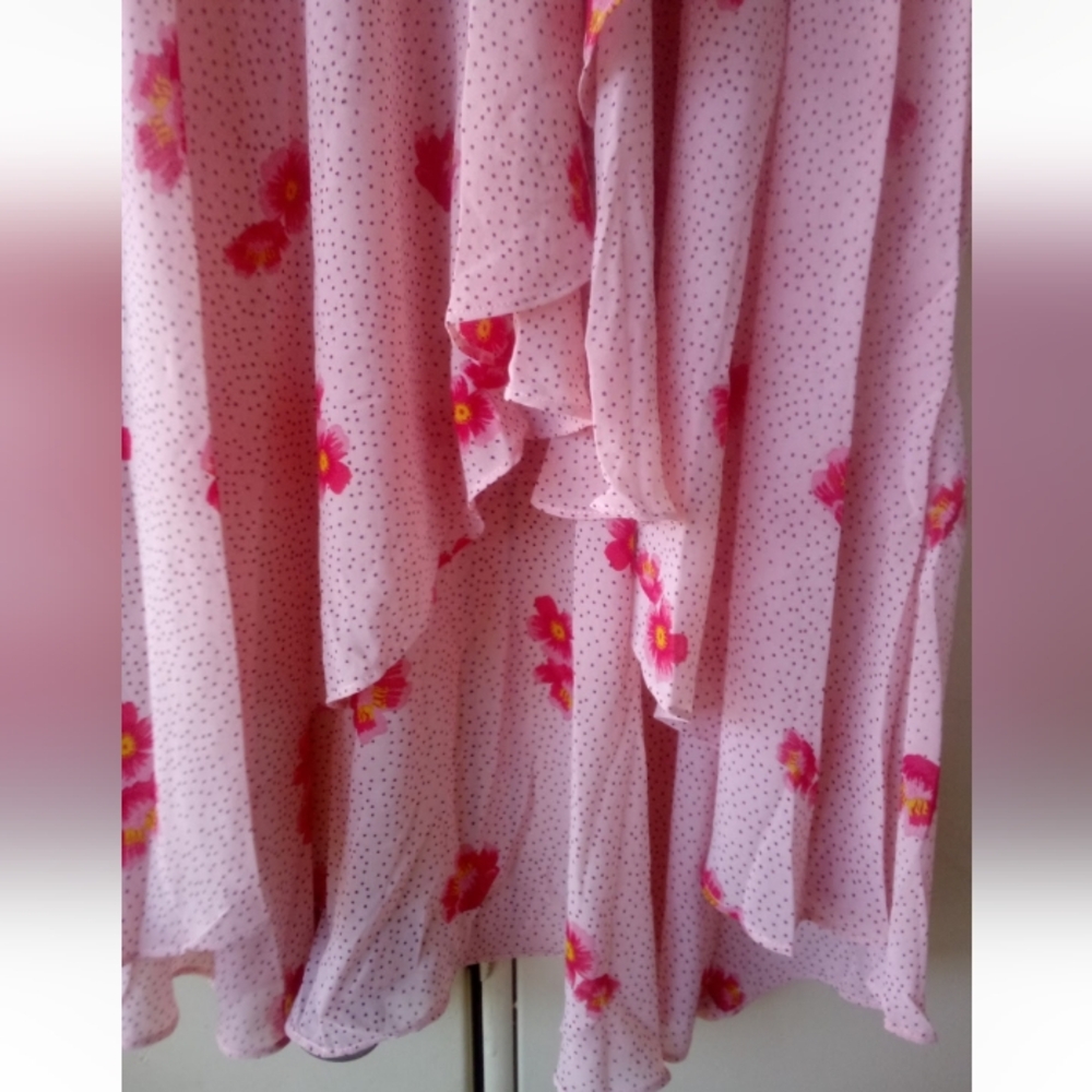 SugarLips Asymmetrical Pink Floral Ruffle Layered Skirt MEDIUM NEW - Picture 8 of 16